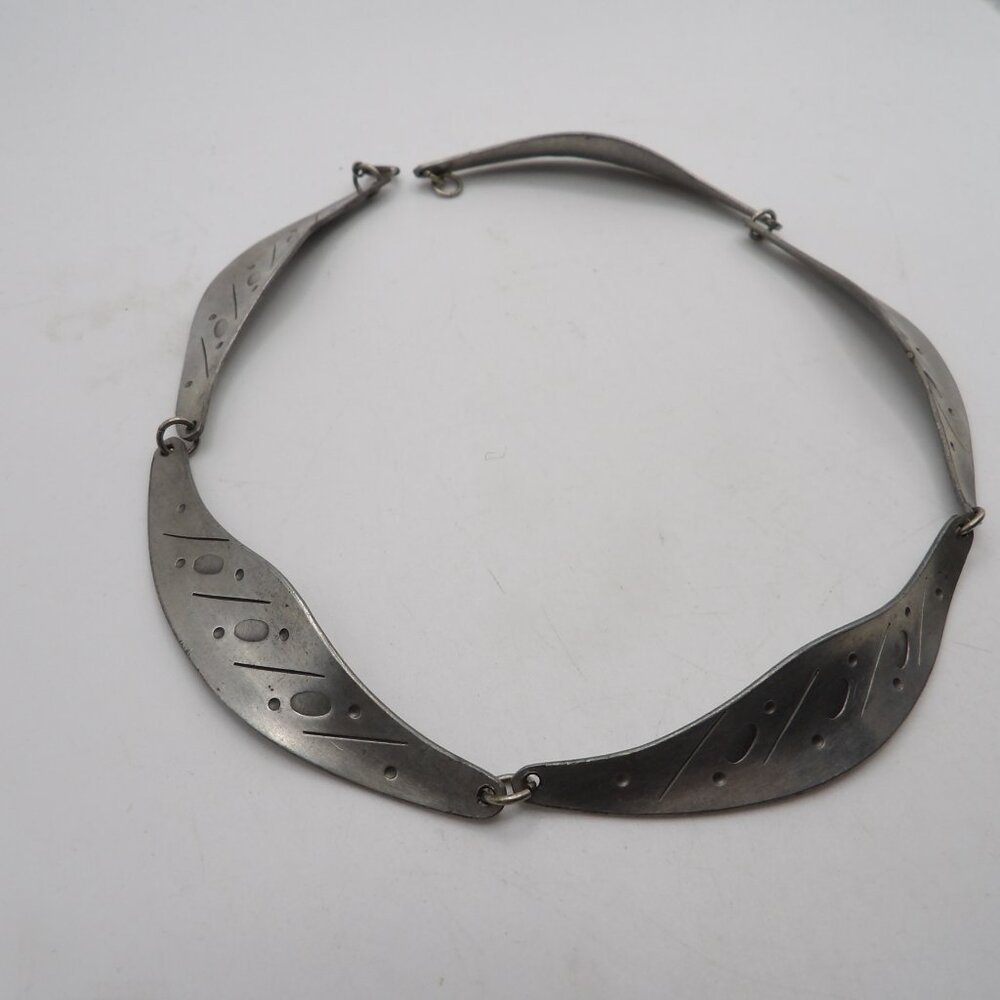 Vintage Jorgen Jensen Pewter Collar Necklace